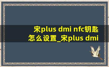 宋plus dmi nfc钥匙怎么设置_宋plus dmi nfc钥匙怎么激活